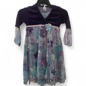 Girls Princess Dress Size 4T Indygo Artwear Hand Painted Purple Fairy New